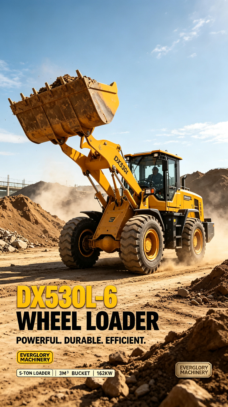 Everglory Machinery bringt den langlebigen 5-Tonnen-Radlader DX530L-6 für Erdbewegungsarbeiten auf den Markt